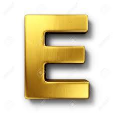 gold letter E