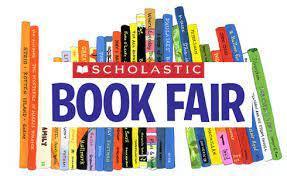 Scholastic Book Fair logo in front of books
