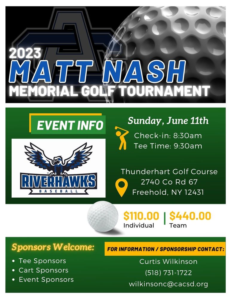 2023 Matt Nash Memorial Golf Tournament CoxsackieAthens Middle School