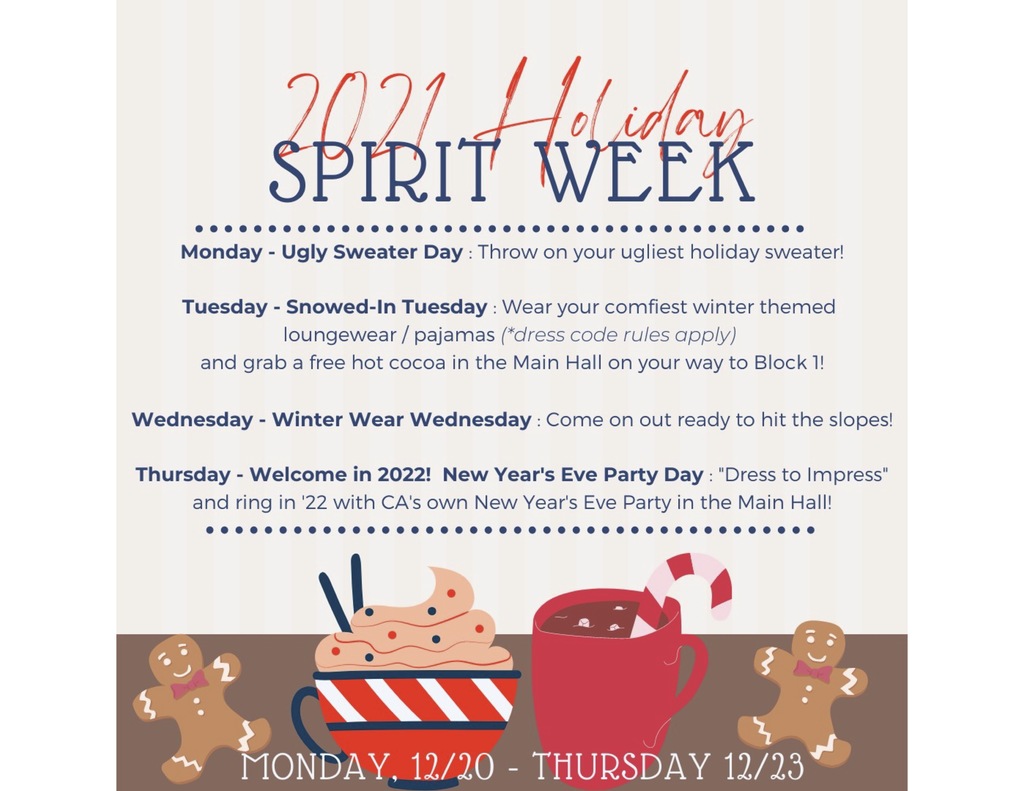 C-A High School 2021 Holiday Spirit Week